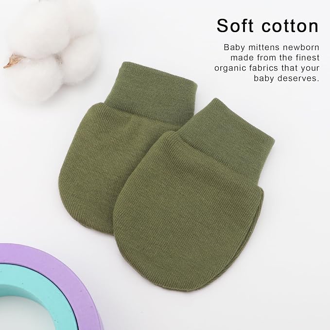 BQUBO 6 Pairs Newborn Baby Boys Girls Mittens 0-6 Months Unisex-Baby Infant - Image 5