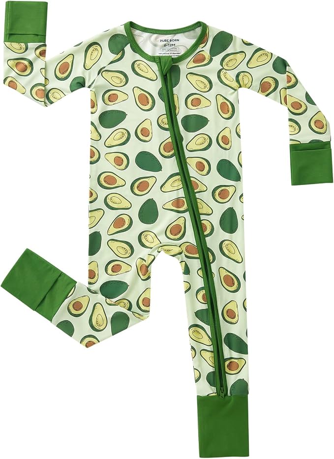 pureborn Baby Sleeper Viscose from Bamboo Zipper Footies 0-24 Months by pureborn