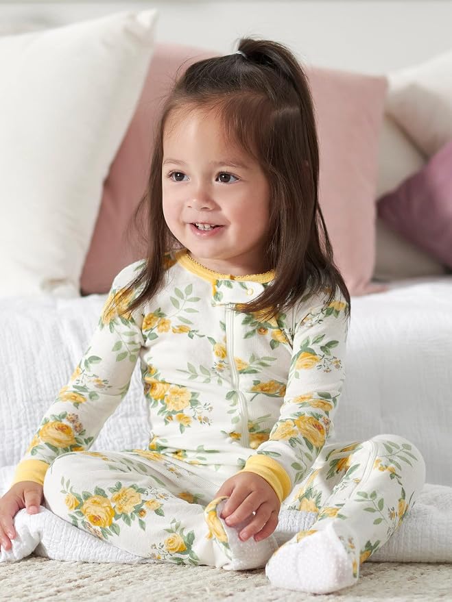 Gerber Baby Girls 4-pack Footed Pajamas - Image 2
