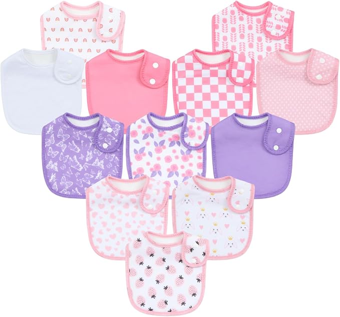 Baby Bibs Soft and Absorbent Cotton Bandana Bibs Set by Benoxine