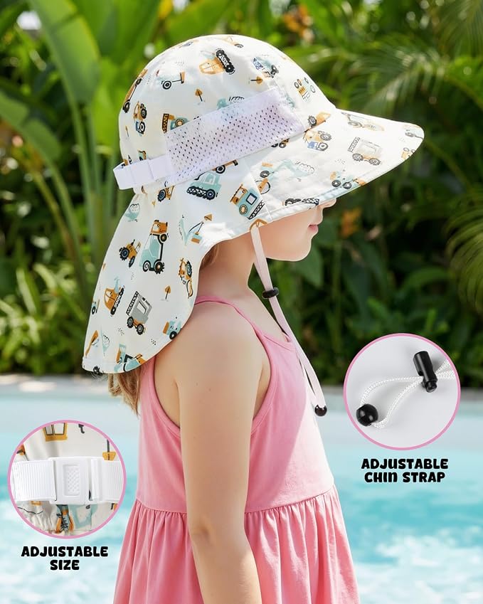 Toddler Baby Sun Hat Kids Summer Beach Essentials Adjustable Beach Hats - Image 3