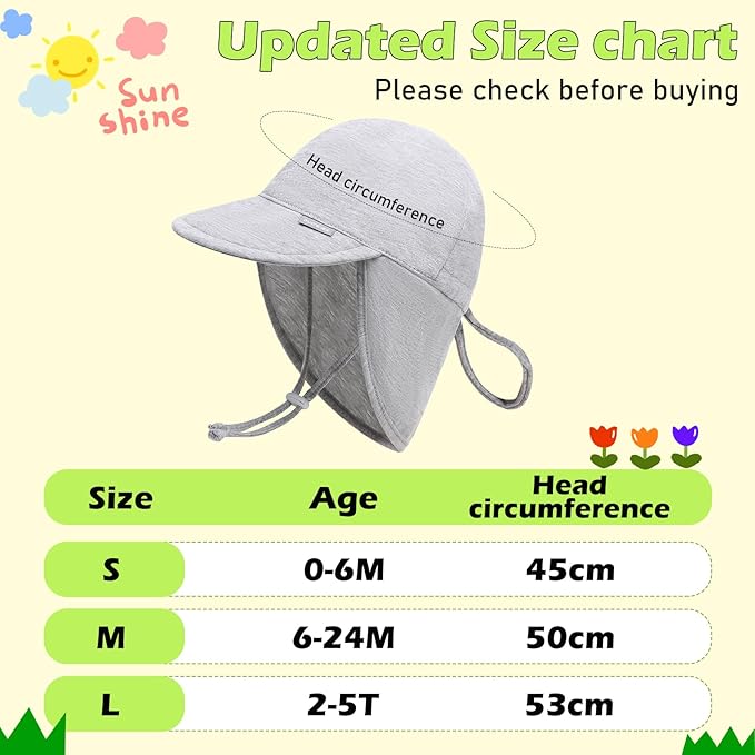 Duoyeree UPF 50+ Baby Sun Hat, Ear & Neck Protection - Image 5