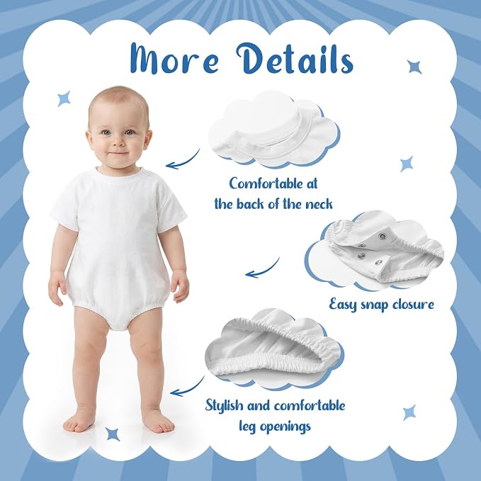 Bafeicao Baby Boy Girl Bubble Romper Infant Toddler T-Shirt Bodysuit | Organic - Image 4