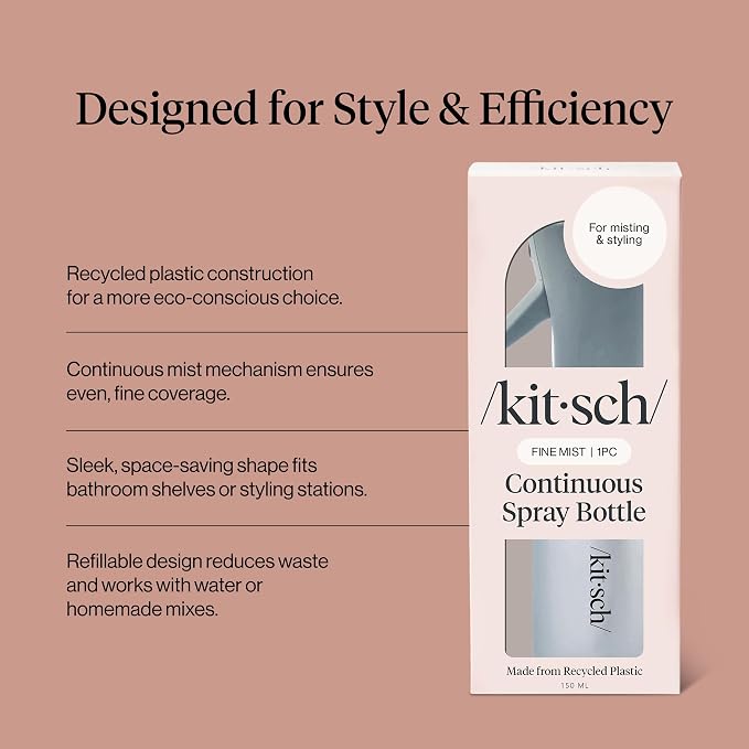 Kitsch Continuous Spray Bottle for Hair – Haze Blue, 150ml | Fine Mister Spray - Image 3