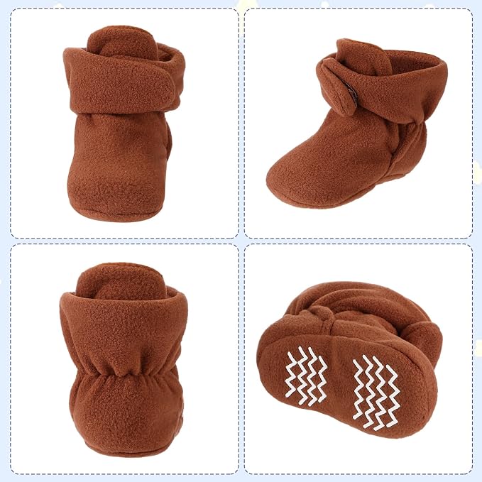 SATINIOR 3 Pairs Unisex Cozy Fleece Baby Booties - Image 5