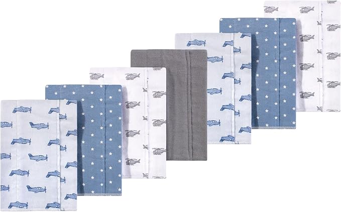 Luvable Friends Hudson Baby Flannel Burp Cloths 7pk, Helicopter by Luvable+Friends
