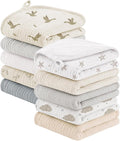 Bearmoss 10 Pack Muslin Burp Cloths, Newborn Essentials Large Extra Washcloths by Bearmoss