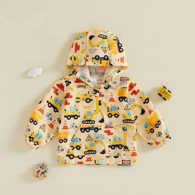 Toddler Windbreaker Jacket Baby Girl Hooded Zip Up Sweatshirt Winter Jacket - Image 4