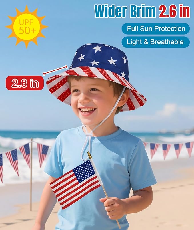 Komorebi Toddler Sun Hat UPF 50+ Kids Beach Bucket Hats Boys Girls 0-8Y | Cute - Image 4