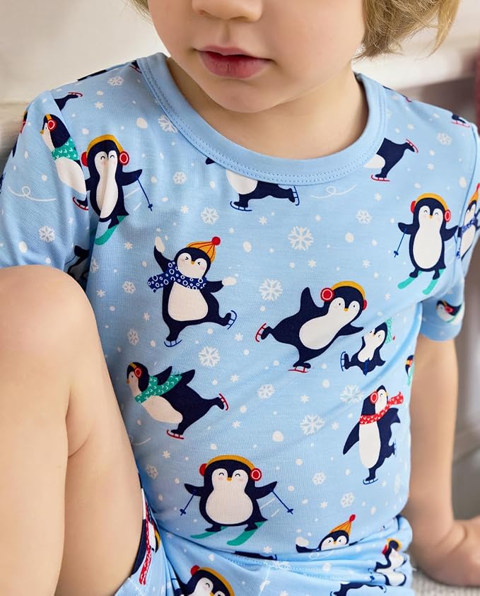 babee Reshinee Bamboo Viscose Toddler Boys Pajamas Set, Short Sleeve Kids - Image 3
