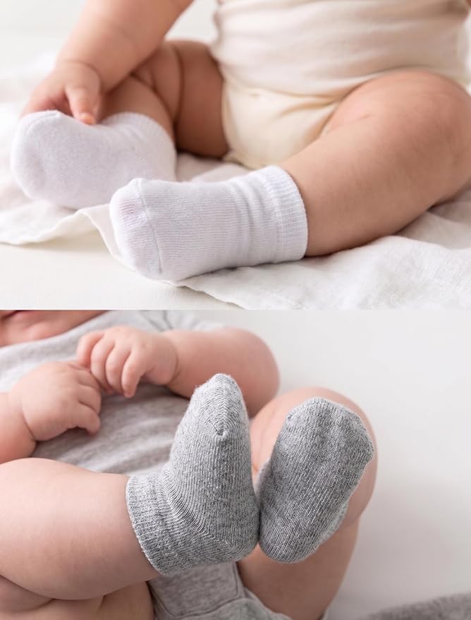 Baby Crew Socks Baby Newborn Socks 12-Pack Baby Sock 0-3/3-6 Months Infant - Image 2