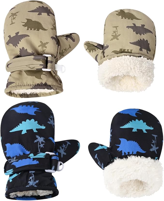 Fleece Lined Mittens for Baby Boys Girls, Baby Toddler Little Kids Winter Warm by Weradau