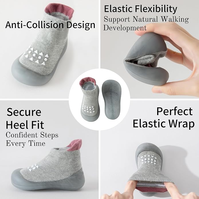 Baby Sock Shoes Toddler Walking Shoes Infant Slippers | Soft Rubber Sole - Image 5