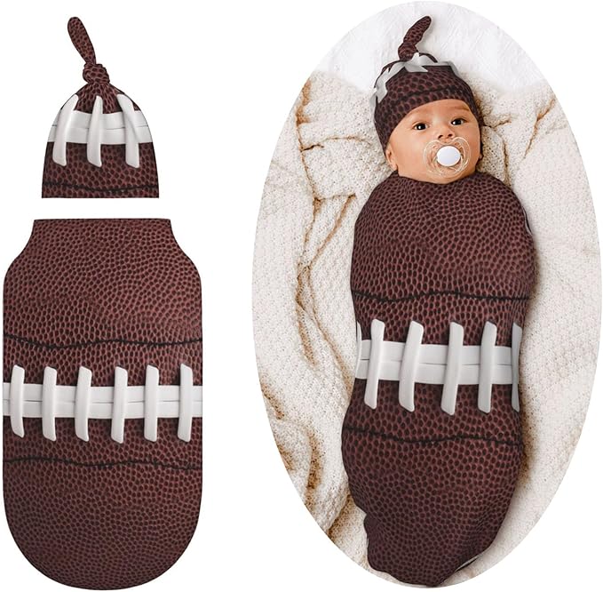 Football Swaddle Blankets Soft Receiving Blanket Baby Swaddle Wrap by Figtihw