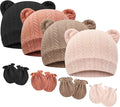 BQUBO Newborn Baby Hats Bear Ears and Mittens Sets Preemie Caps Baby Boy Girl by DRESHOW