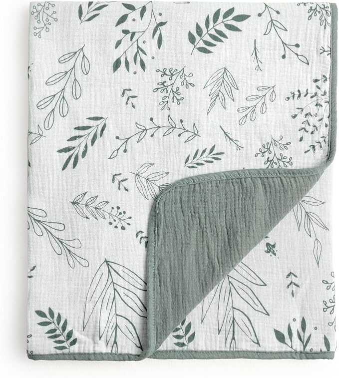 CREVENT 40''X40'' 100% Organic Cotton Muslin Baby Blanket by CREVENT