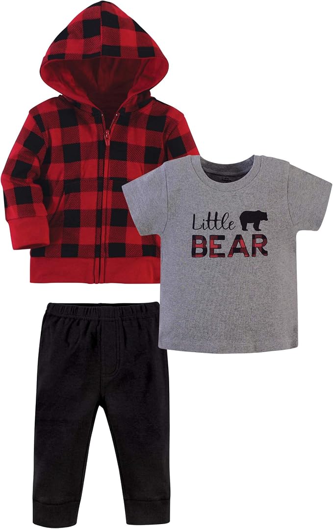 Little Treasure Baby Hoodie, Bodysuit Or Tee Top, and Pant Set by Little+Treasure
