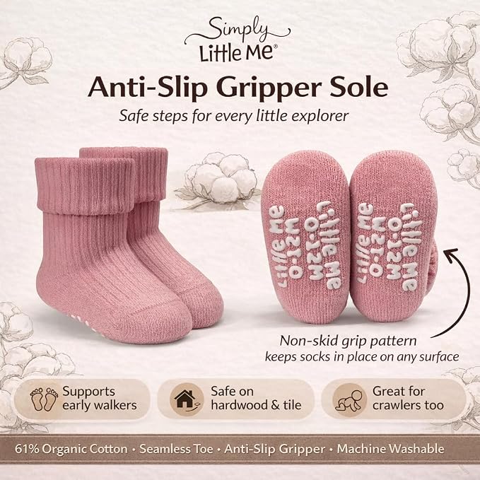 Little Me Baby Socks 16 Pairs | 61% Organic Cotton | Sizes 0-12M & 12-24M | - Image 6