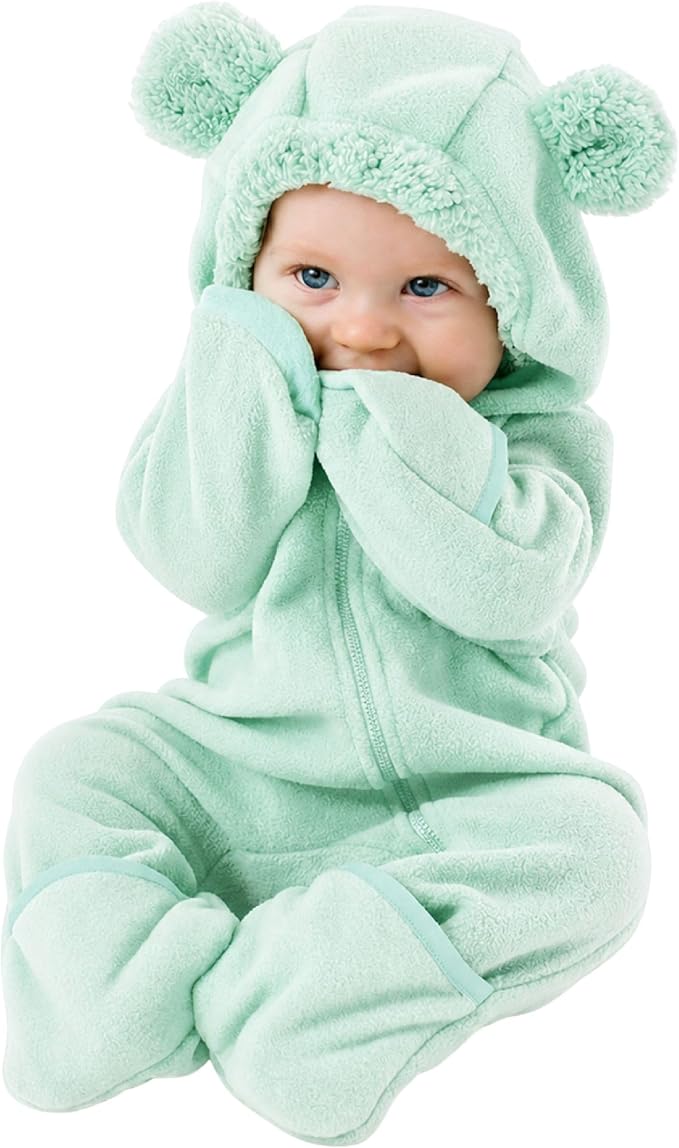 Cuddle Club Fleece Baby Bunting Bodysuit Hoodie, Newborn by CuddleClub