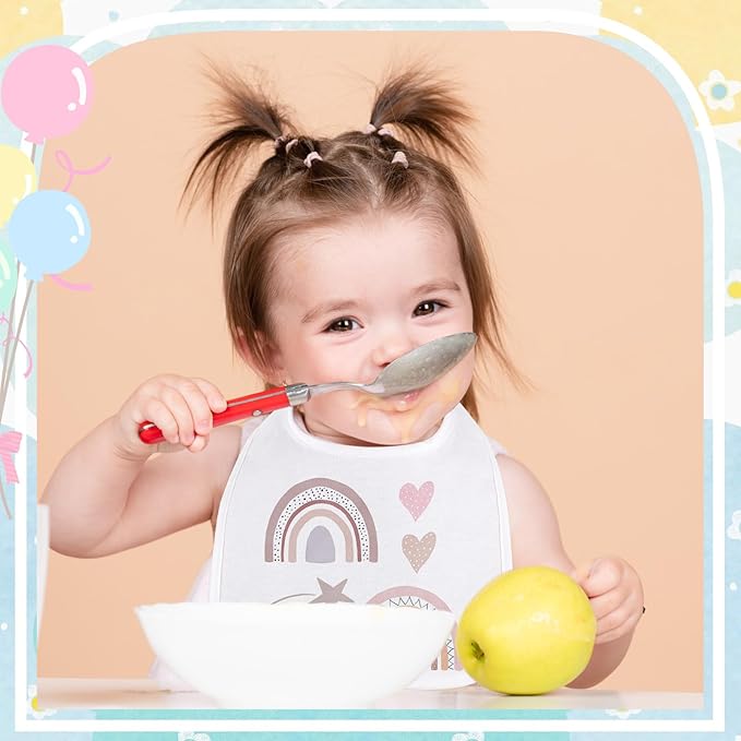 Toulite 80 Pcs White Bibs for Baby Washable Reusable Waterproof Cotton Feeder Bibs with Double Sided Design for Baby Shower Activity and Gifts
