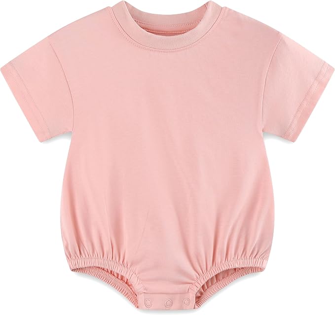 Baby Bubble Onesie Romper 100% Organic Cotton Clothes Short Sleeve Summer Solid by Unknown