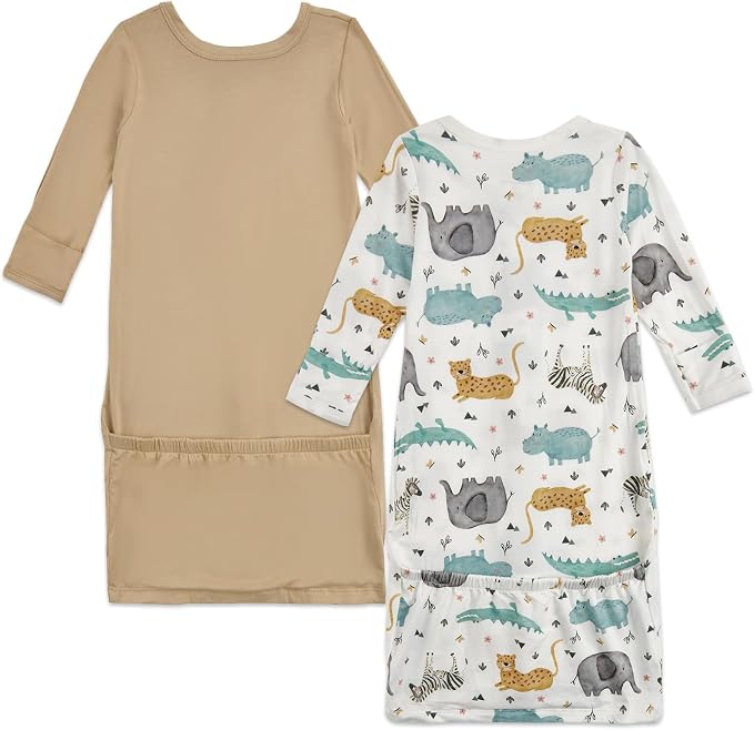 Aablexema Baby Nightgowns Rayon of Bamboo 2-way Zipper - Image 3