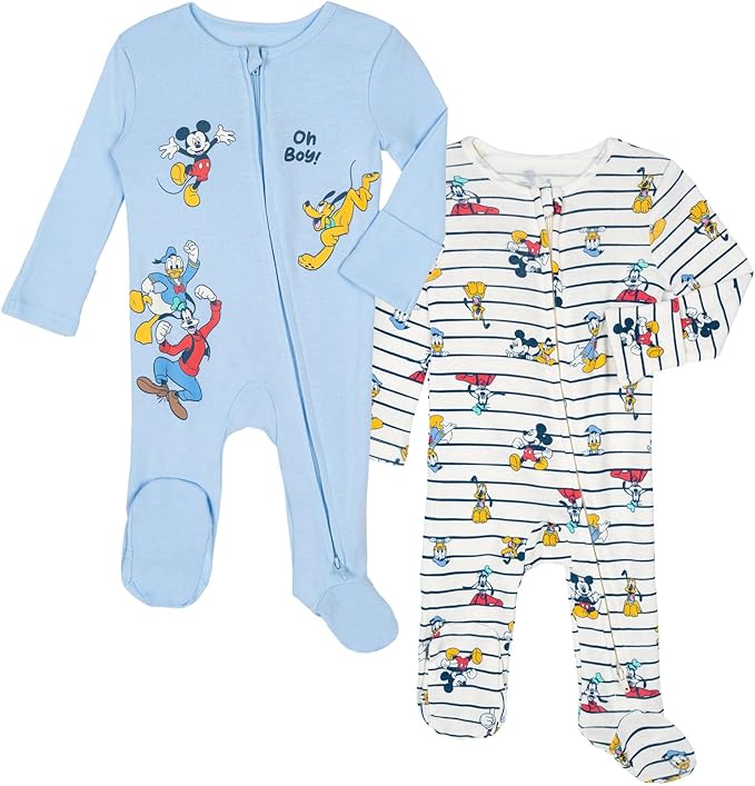 Disney Baby Boys' 2-Pack Footed One-Piece Sleep N' Play Newborn to Infant by Disney