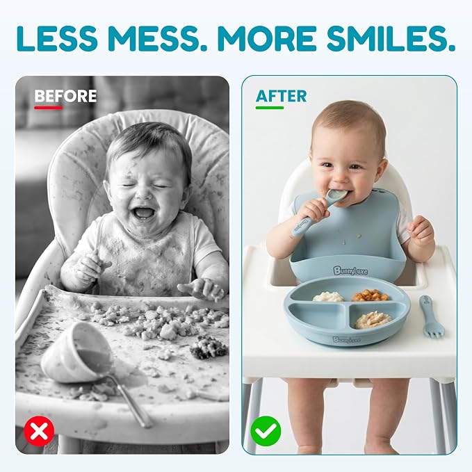 Silicone Baby Bibs – BPA-Free Waterproof, Adjustable Toddler Feeding Bibs - Image 2
