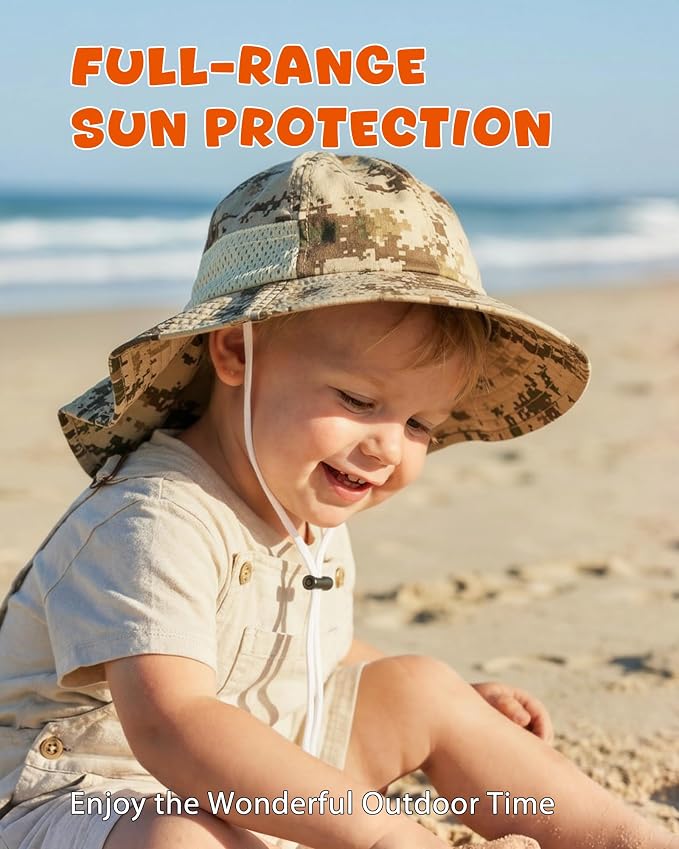 Toddler Baby Sun Hat Kids Summer Beach Essentials Adjustable Beach Hats - Image 4