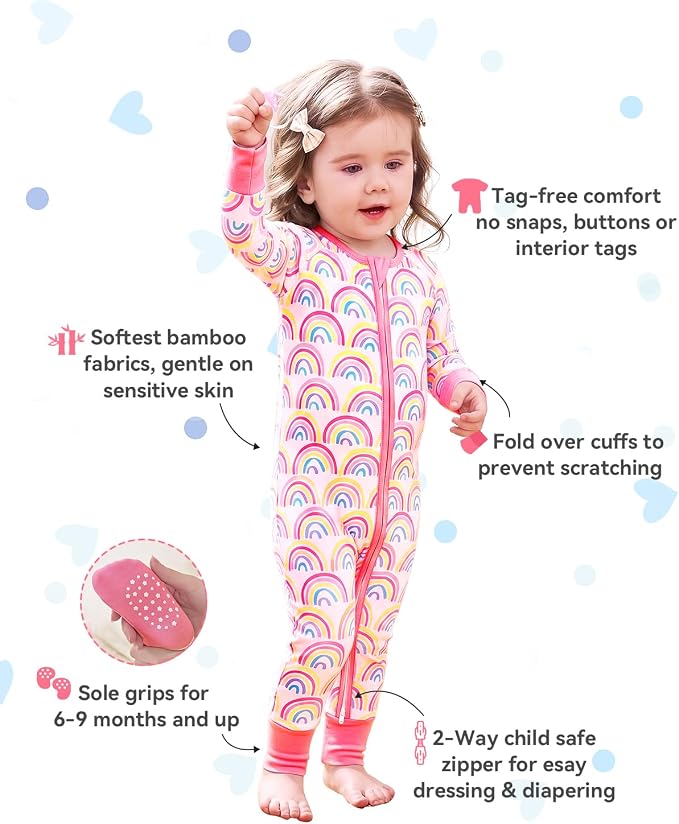 babee Reshinee Viscose derived from bamboo Baby Pajamas Convertible Footie - Image 2
