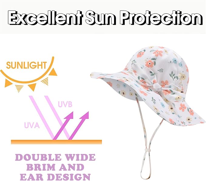 Baby Toddler Sun Protection Bucket Hat Infant Beach Summer Hats - Image 3