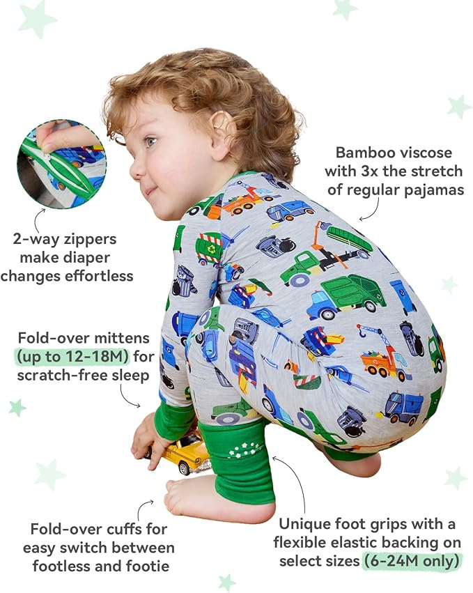 babee Reshinee Bamboo Viscose Baby Footie Pajama, Zipper Sleeper Boys Girls | - Image 4