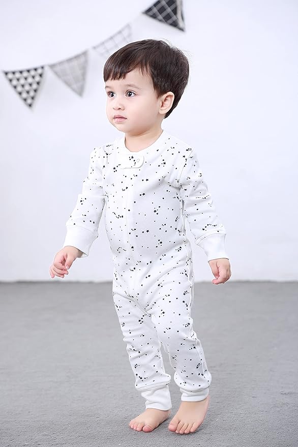 Owlivia Organic Cotton Baby Boy Girl Zip up Sleep 'N Play Pjs, Footless, Long Sleeve