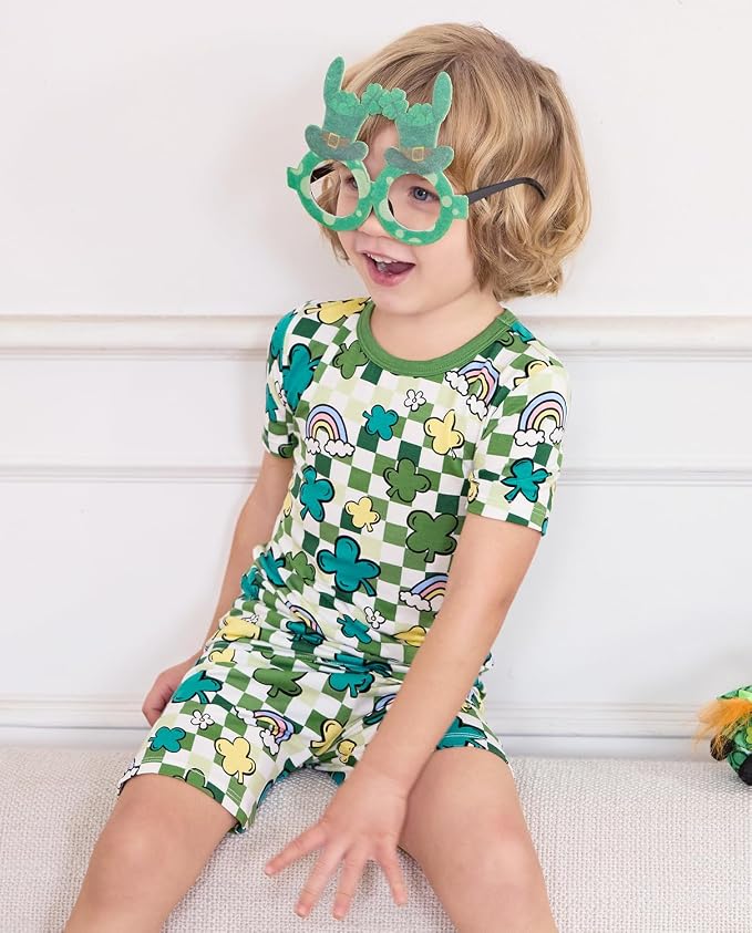 babee Reshinee Bamboo Viscose Toddler Boys Pajamas Set, Short Sleeve Kids - Image 3