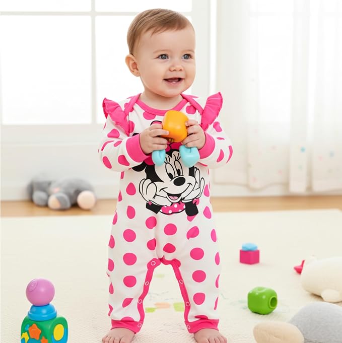 Disney Stitch Princess Minnie Winnie Marvel Baby Girls Ruffle Long Sleeve - Image 3