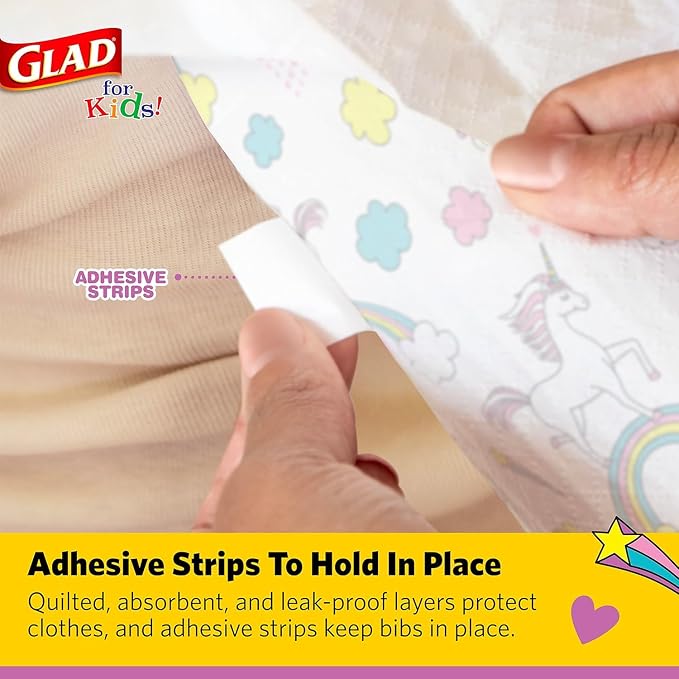 Glad for Kids Disposable Paper Bibs & Crumb Catcher, 30 Ct, 24-Pk | Absorbent - Image 5