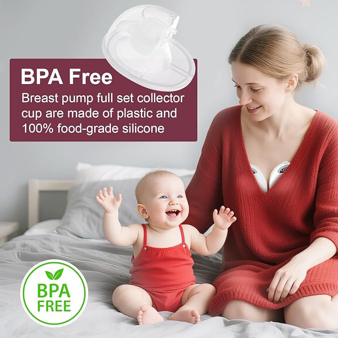Two Complete Sets Compatible with Momcozy M5 Breast Pump Replacement Parts, 24mm Collection Cup and 15/17/19/21mm 8pcs Flange Size Kit for M5 only, not Other Models