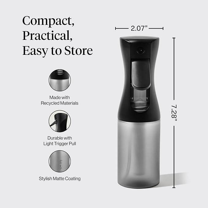 Kitsch Continuous Spray Bottle for Hair – Black, 150ml | Fine Mister Spray - Image 4