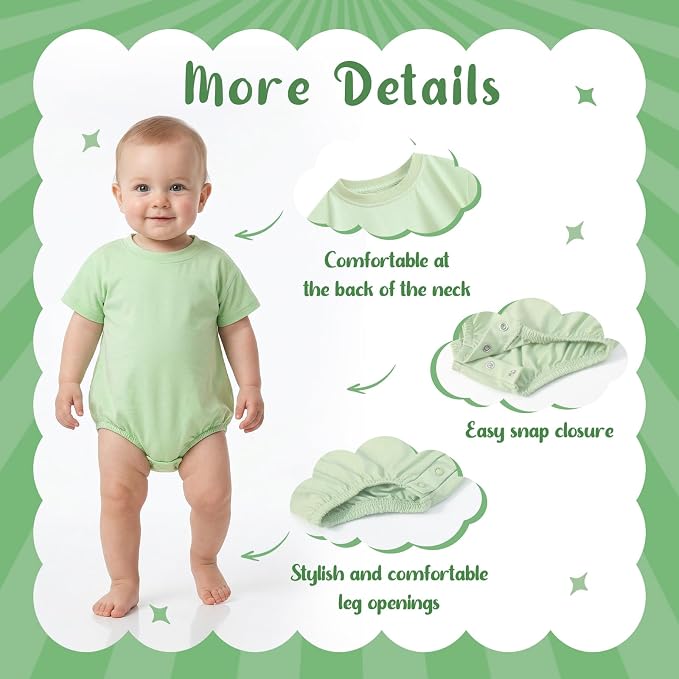 Bafeicao Baby Boy Girl Bubble Romper Infant Toddler T-Shirt Bodysuit | Organic - Image 4