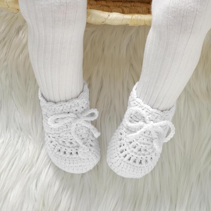 Hadetoto Baby Booties Hand Crochet Knit Cotton Bootie | Soft, Newborn First - Image 2