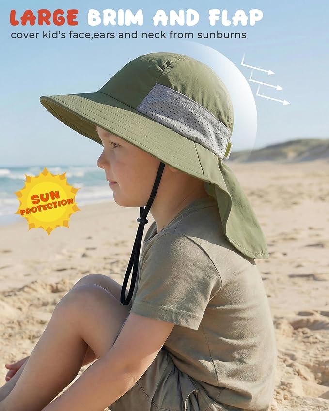 Toddler Baby Sun Hat Kids Summer Beach Essentials Adjustable Beach Hats - Image 2