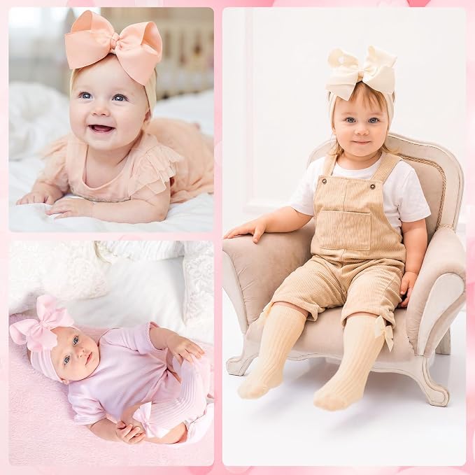 JATEBI Baby Big Bow Headband Knee High Socks Set - Image 2