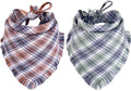 Fall Dog Bandana Autumn Thanksgiving Plaid Reversible Triangle Bibs Scarf by KZHAREEN