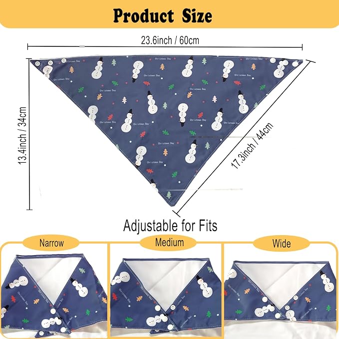 Adult Drool Bibs for Special Needs, 3 Pack Large Bandana Bibs - Image 3