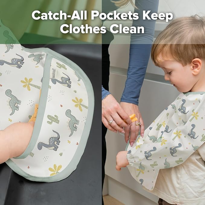 haakaa Waterproof Baby Bibs for Eating 2pcs for 6-24M - Image 6