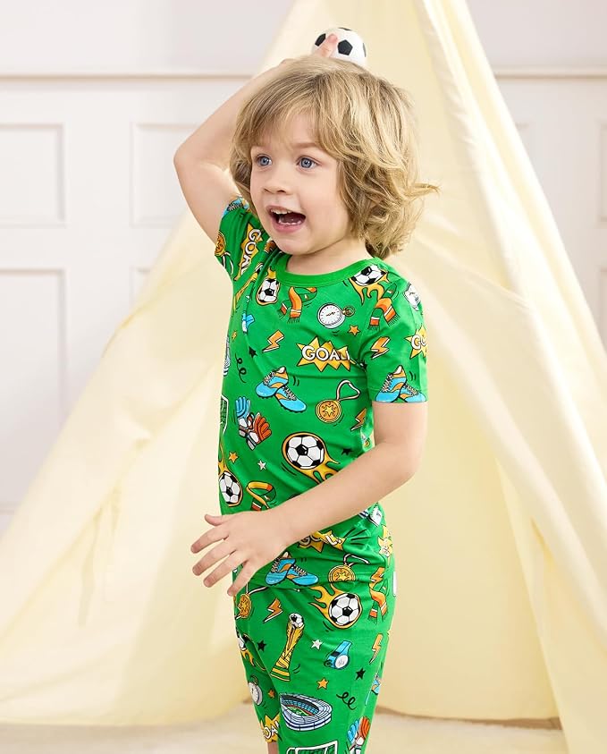 babee Reshinee Bamboo Viscose Toddler Boys Pajamas Set, Short Sleeve Kids - Image 6