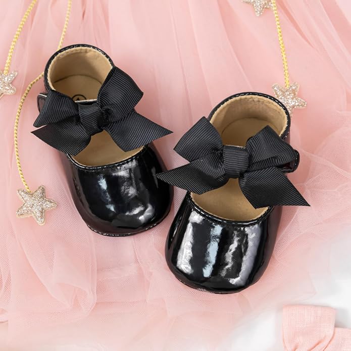 Meckior Infant Baby Girls Soft Sole Bowknot Princess Wedding Dress Mary Jane - Image 6