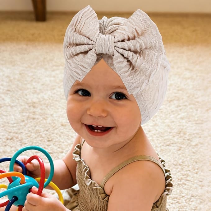 Cinaci 6 Pack Nursery Hospital Caps Bonnets Beanies Headwraps Turban Hats - Image 6