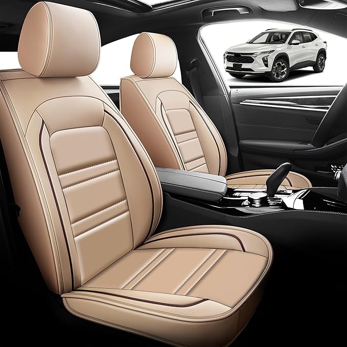 Seat Cover for Chevy trax 2015-2025 | Car Seat Covers Front Seats, Waterproof Seat Protectors, Automotive Front Seat Covers (Front Seat, Beige)
