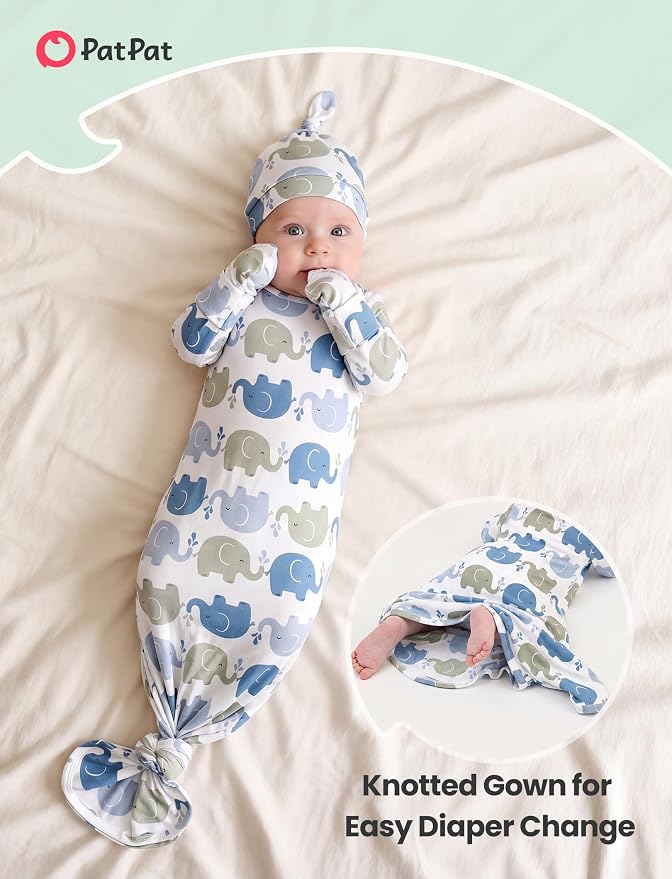 PATPAT Baby Sleeper Gown with Hat - Image 4